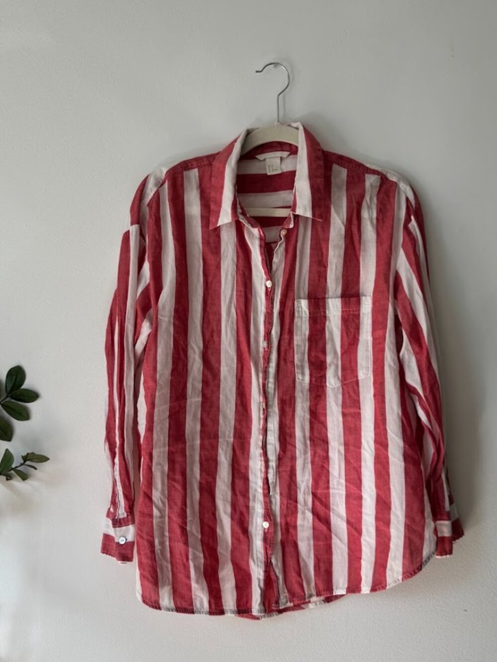 Red & White Striped Cotton H&M shirt